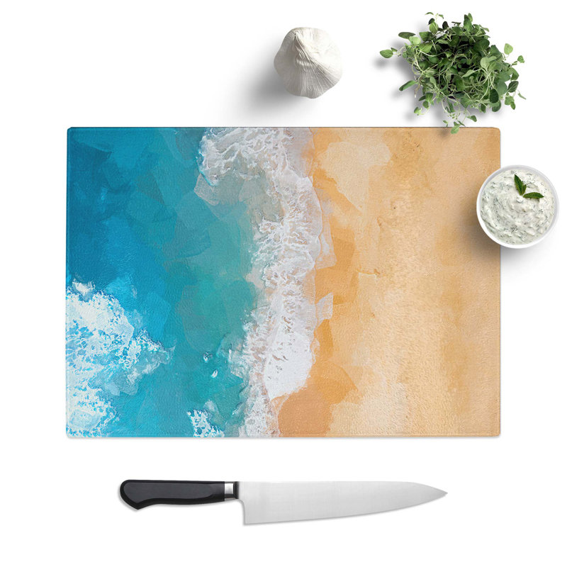 Tempered Glass Beach in Australia Chopping Board, 39 cm W x 28.5 cm L