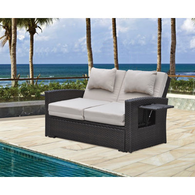 60'' Wide Wicker Loveseat with Sunbrella® Cushions