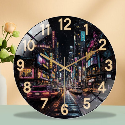 Horloge murale avec éclairage néon
