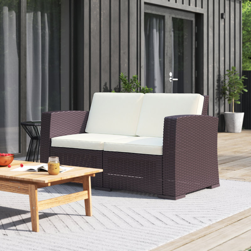 Mcchesney 55'' Wide Loveseat with Cushions, Brown
