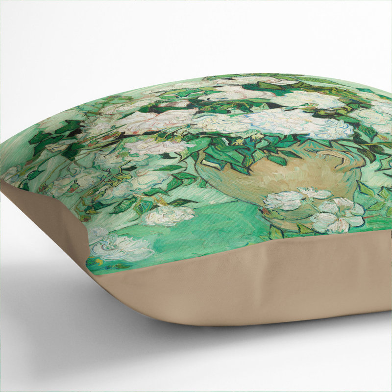 Roses Vol.1 Floral Scatter Cushion, 55cm H x 55cm W x 20cm D, Stone