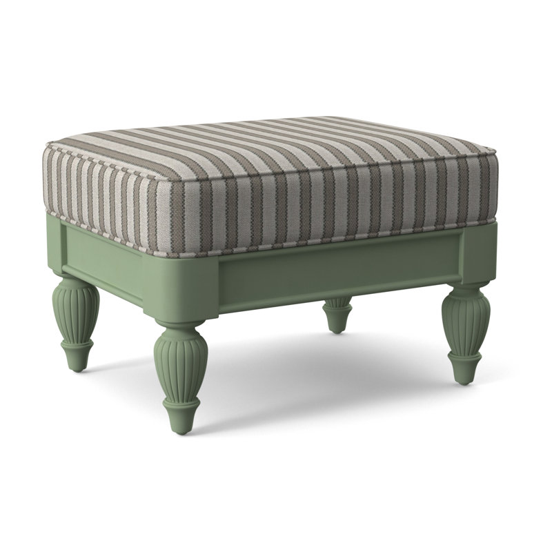 Grand View Ottoman, Black Buffalo Check; 0120-81, Celery Finish