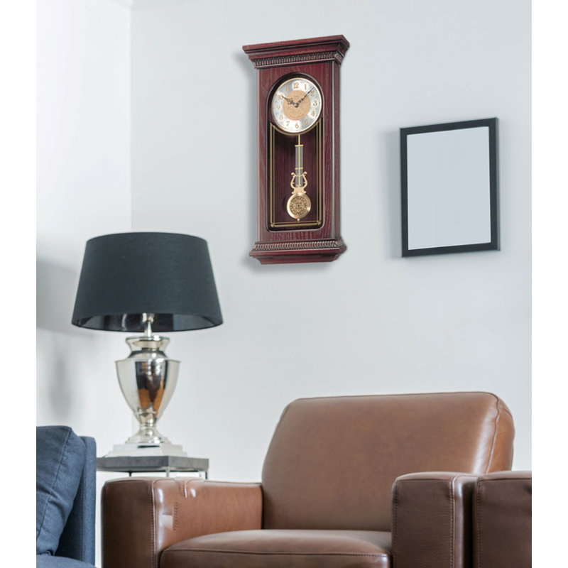 QXH008BLH Pendulum Wall Clock, Brown