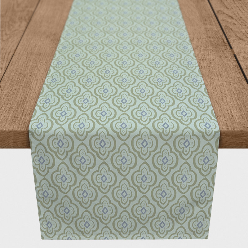Floral Table Runner, 72" L x 16" W, Blue