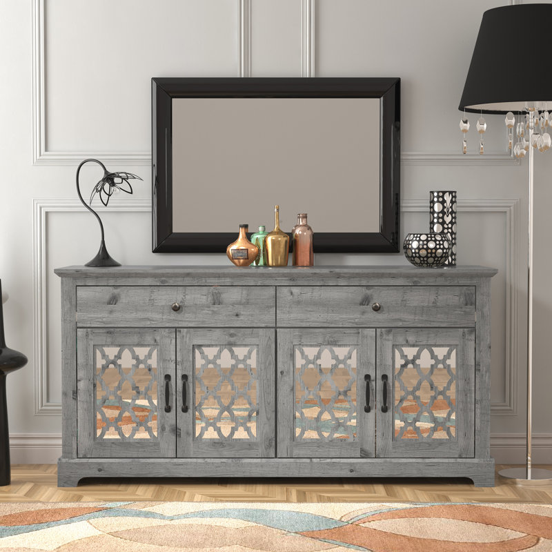 Chessani 2 Drawer Sideboard, Mexican Gray, Moorish
