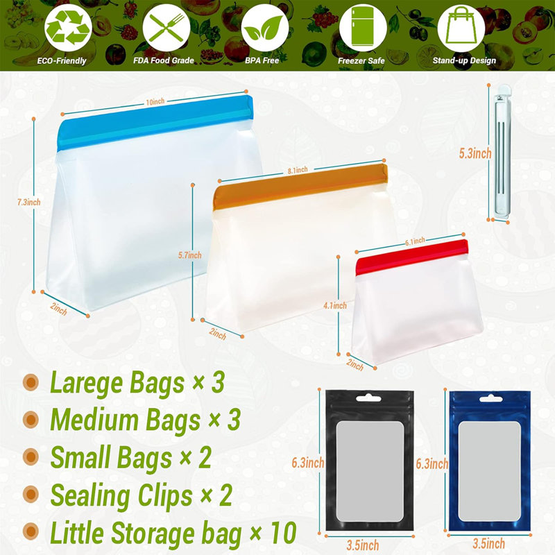 Multi-Colour Food Storage Bags