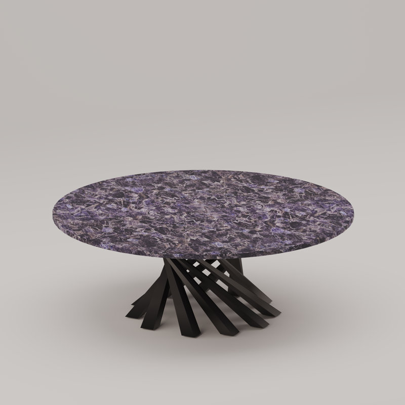 Volute Coffee Table, Amethyst, Black