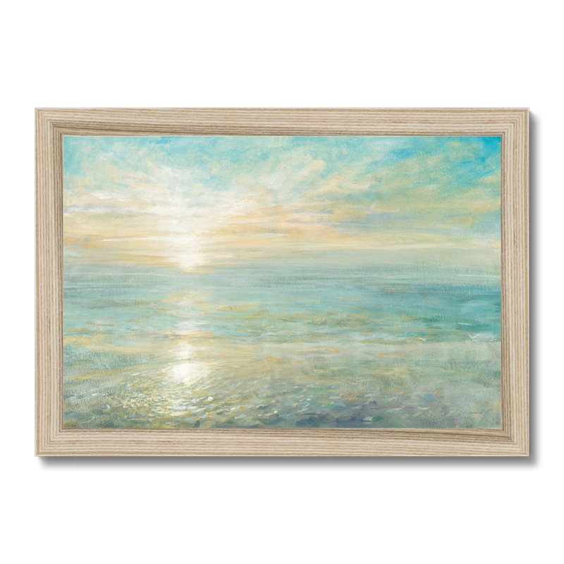 Sunrise by Danhui Nai - Painting, 34cm H x 50cm W x 2.3cm D, Natural Wood Framed Paper Print