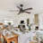 42" Modern Ceiling Fan In Matte Black With Remote, Reversible Quiet Motor & Light Memory Function