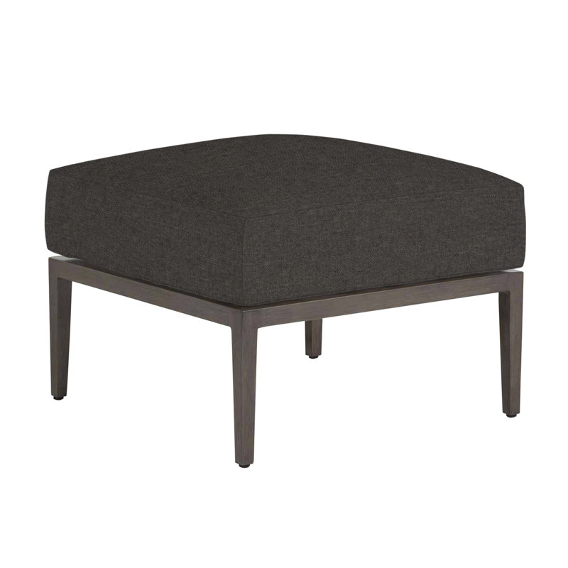 Santa Barbara Ottoman with Cushion, No Welt, Verona Fossil
