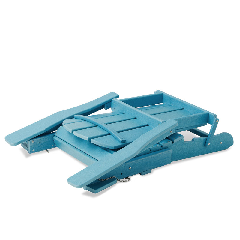 Chaise Adirondack pliante en polyéthylène haute densité Wolak, Bleu