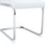 De 2 chaises de salle à manger simples et luxueuses - Pu blanc et pieds en métal argentés ergonomiques pour un confort arqué en blanc, dossier, pieds, esthétique-933330045