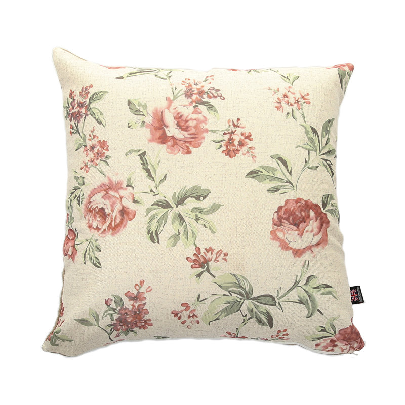 Chataignier Floral Square Throw Cushion, 43 x 43cm, Red