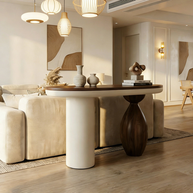 Console elliptique moderne et artistique, H 33,46 po x l 47,24 po x P 11,81 po