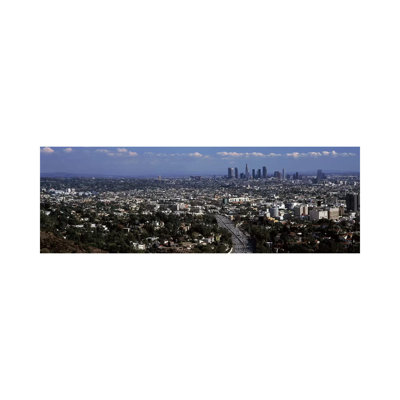 Buildings in a City, Hollywood, City of Los Angeles, Los Angeles County, California, USA 2010 1 Piece Wrapped Canvas Panoramic Wall Art
