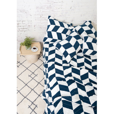 Herringbone Patch Quandro Patch Cotton Reversible Quilt