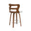 Swivel Upholstered Barstool With Wood Frame, Rubber Wood Legs-1221847582