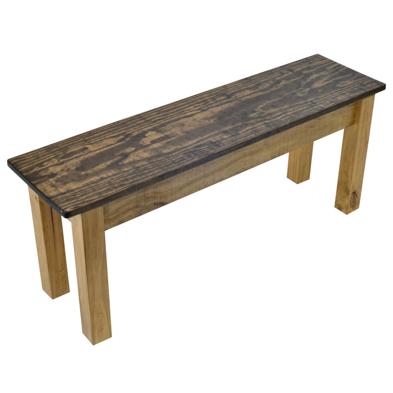 Banc en bois, H 17 po x l 48 po x P 12 po