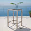 Table de bar d'extérieur en aluminium avec plateau en rotin PE