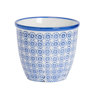 Nicola Spring - Hand-Printed Plant Pot - Navy