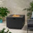 Outdoor Patio Propane Fire Pit 24" H X 33" W Square Iron Gas-Burning Fire Pit - 50,000 Btu, Tank Side-2132373261