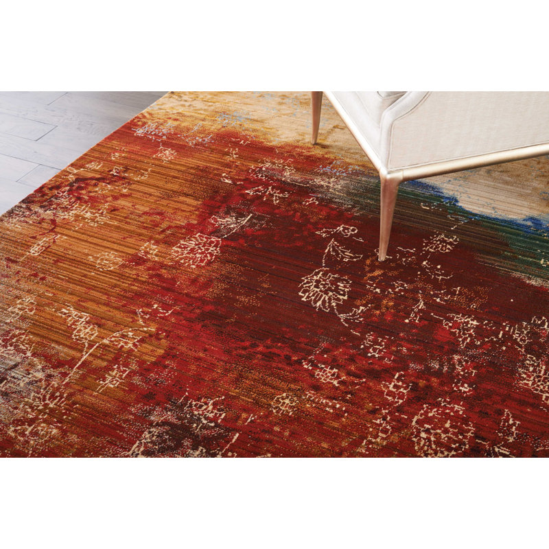 Straun Floral Indoor Rug, Rectangle 5'6" x 8'