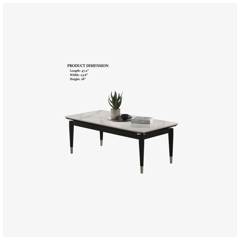 Ensemble de tables basses et de tables de bout en bois d'hévéa l 47,2 po x P 23,6 po x H 18 po Mobilya