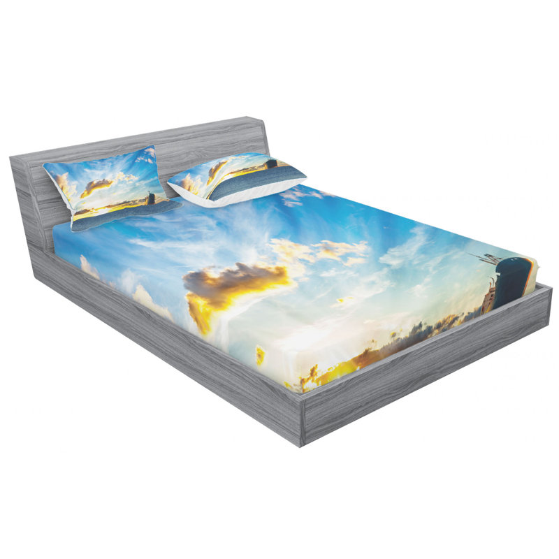 Microfiber Sheet Set, Queen Sheet Set + Fitted Sheet + 2 Pillowcases
