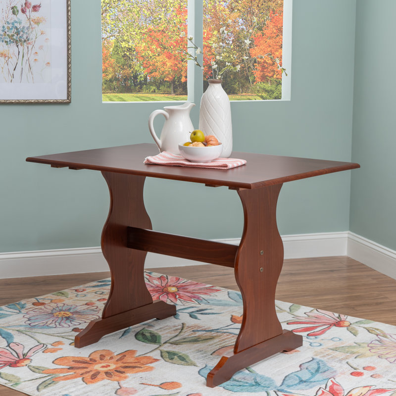 Jiles Pine Rectangular Solid Wood Top with Solid Wood Base Dining Table, Walnut