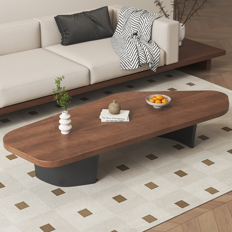 Solid wood new style creative tea table, 16.54" H x 55.12" L x 27.56" W, Brown, Black