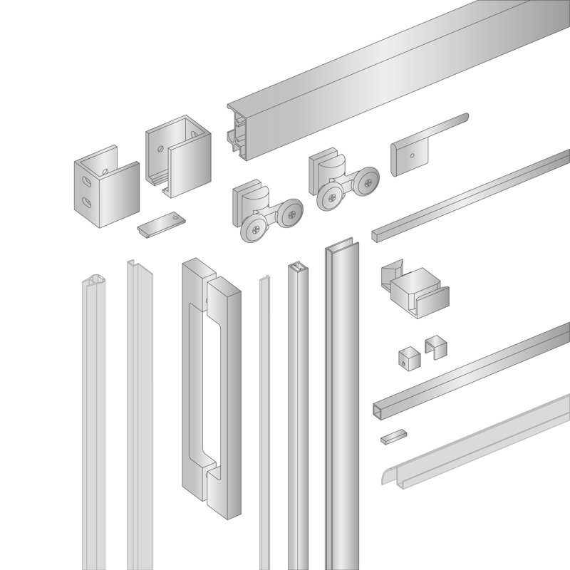 DAX Helsinki 58 to 60" W x 77" H Framed Sliding Shower Door, Chrome