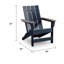 Chaise Adirondack d'extérieur Eina avec accoudoirs en bois flotté, bleu marine