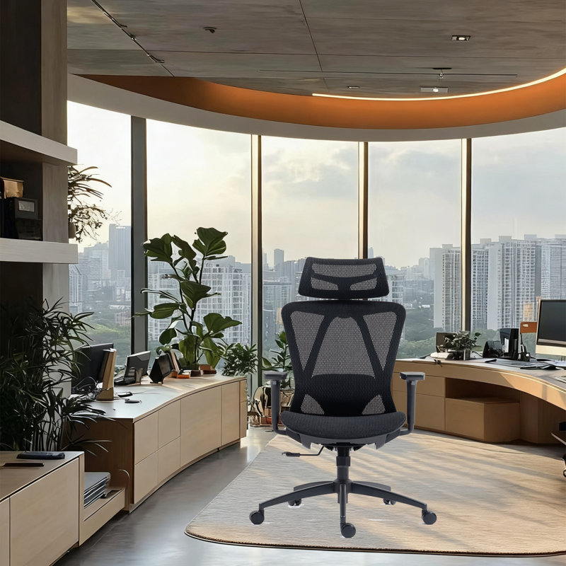 High Back Mesh Office Chair, Black, Black