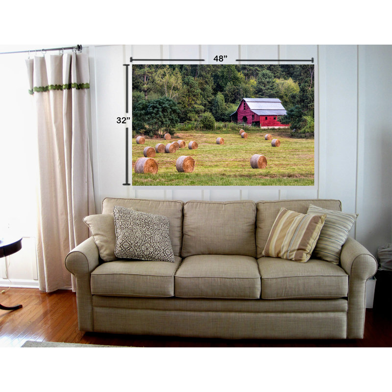 «Country Red Barn», reproduction de photo sur toile tendue, H 32 po x l 48 po x P 1,5 po