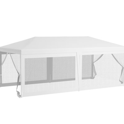 10' X 20' Outdoor Gazebo, Wedding Party Canopy With Sidewalls, Shade Defence Resistance Resistance, Steel Frame, White For Receptions Gazebo Tent,