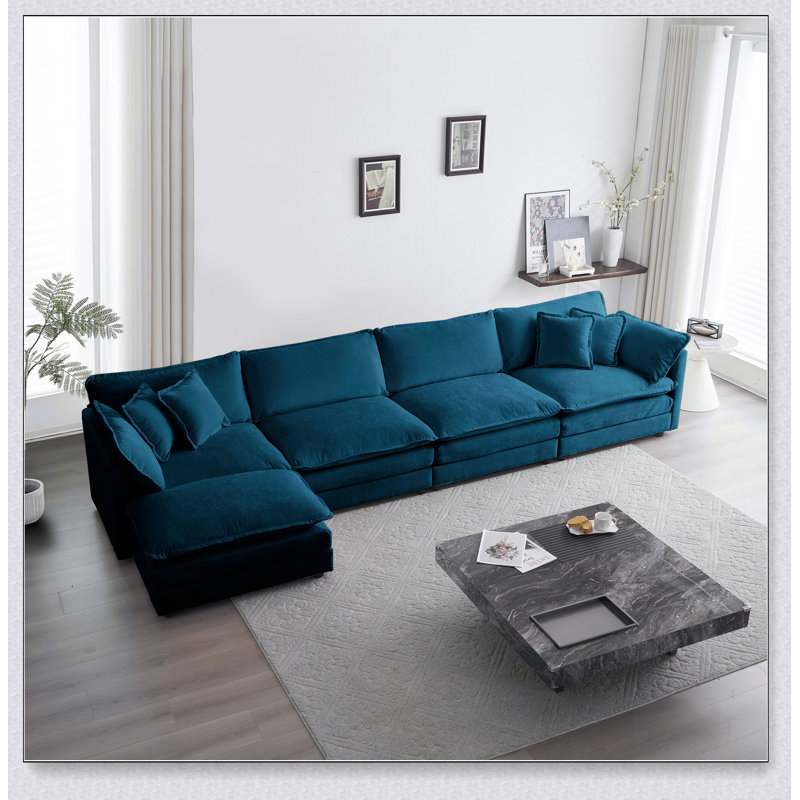 Canapé modulaire modulaire, canapé en U modulaire convertible 5 places avec repose-pieds