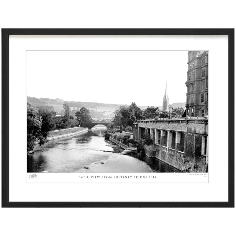 Bath, View From Pulteney Bridge 1914 - Single Picture Frame Print, 28cm H X 36cm W x 2cm D