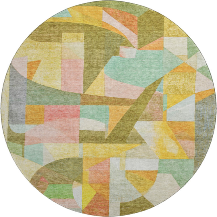 Premium Machine Washable Lubbers AMF1757 Abstract Rug