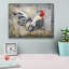 «Lace Rooster A» par Jean Plout, art mural sur toile, 16 po x 12 po
