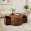 Table basse rotative en bois avec 2 tiroirs Burl