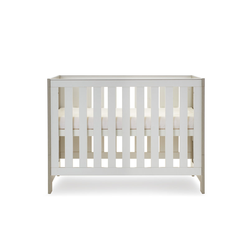 Nika Mini Cot Bed & Underdrawer, Grey Wash/White