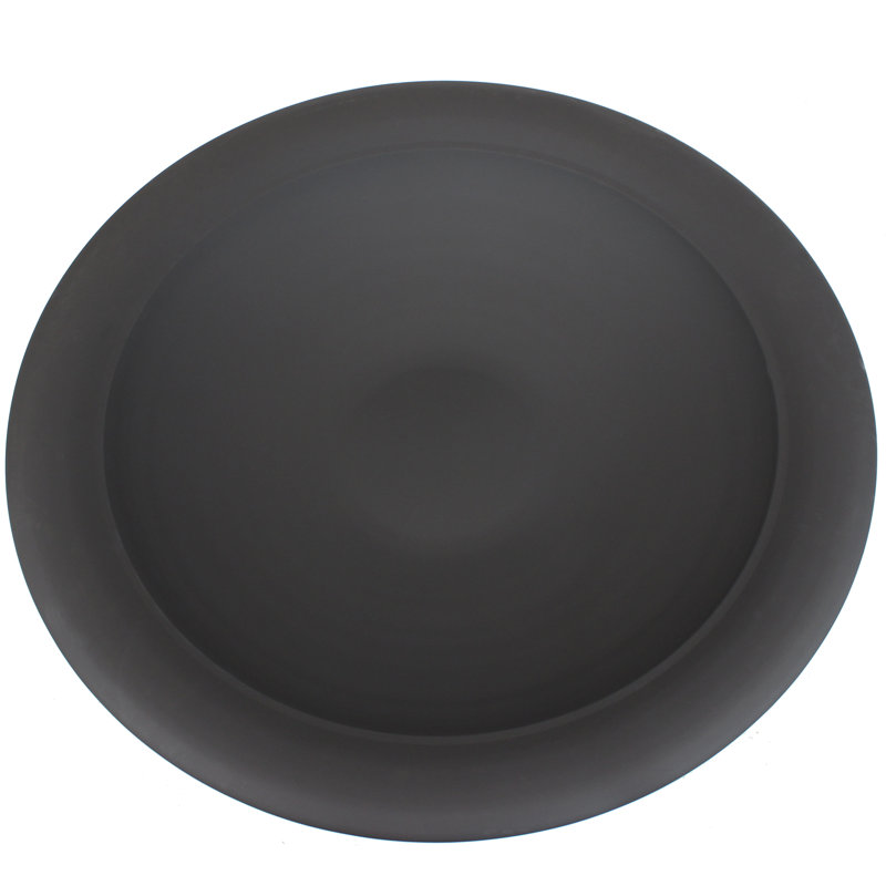 Foyer de remplacement rond en acier à finition noire Dortha - 39 po, H 6 po x l 39 po x P 39 po