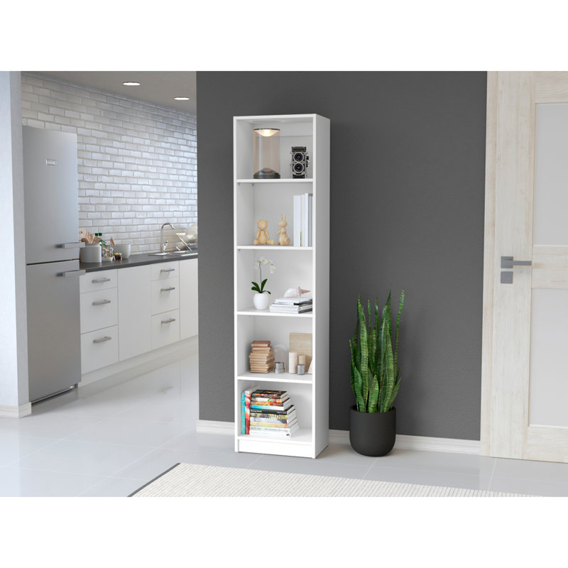 Bibliothèque TG, bureau, blanc, (5 tablettes) H 71,1 po x l 11,77 po x P 17,72 po, Blanc
