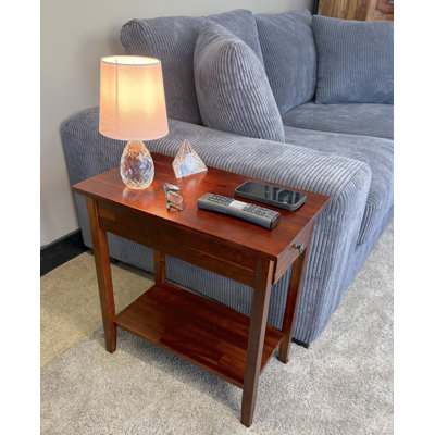 Aiydan Solid Wood End Table with Storage