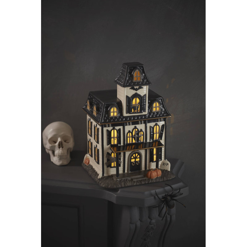 Figurine rétro rétro illuminée de maison d'Halloween