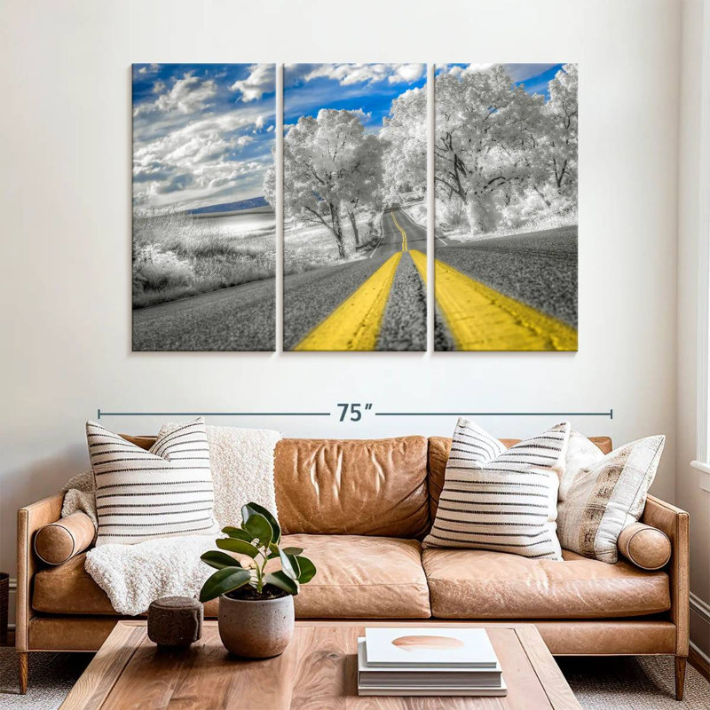 Mehar Winter Road Lines, 42" H x 65" W
