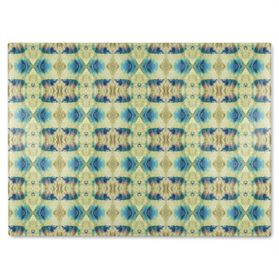 Psychedelic Geometric Pattern Glass Chopping Board