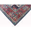 Tapis bleu / rouge en laine noué à la main-106953201