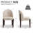 Ahn Wooden Dining Chairs Set of 4, Modern Fabric Upholstered Dining Room Chair Kitchen Chairs, Farmhouse Dinner Chair for Kitchen Dining Room ，Beige-755822287-755822275