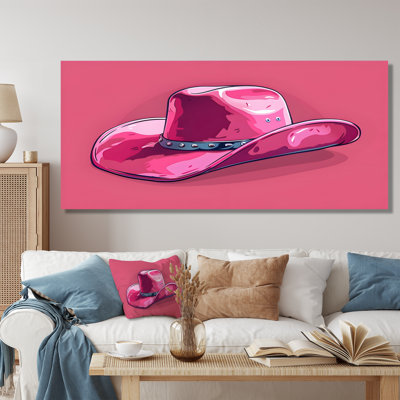 Décoration murale chapeau de cowboy rose